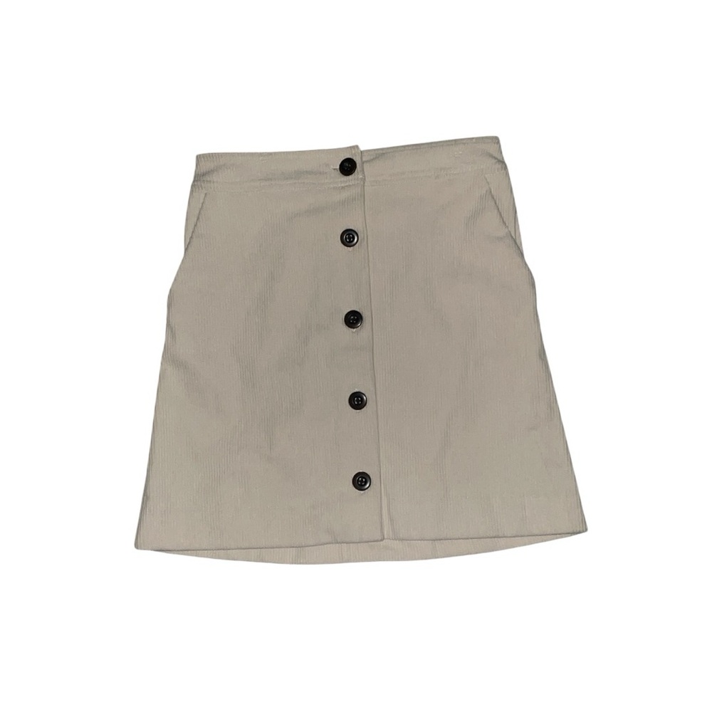 Melrose and Market Cream Corduroy Button-Front Mini Skirt